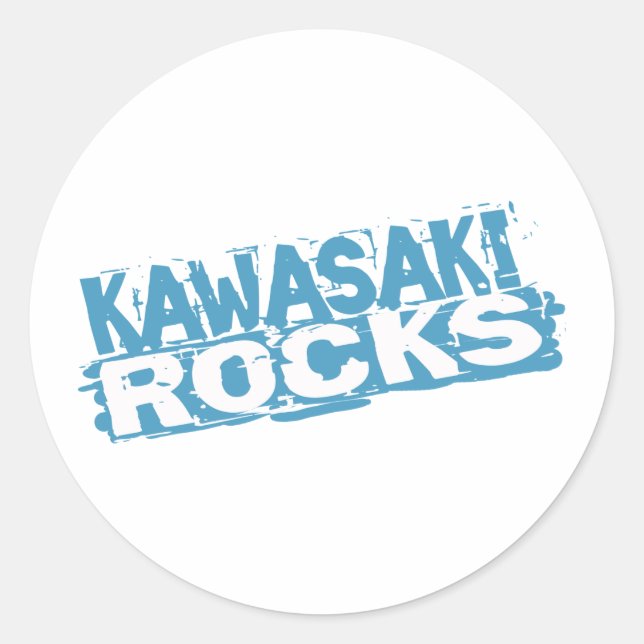 Kawasaki Sten Sticker Runt Klistermärke (Framsida)