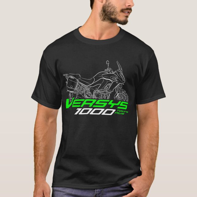 Kawasaki Versys 1000 Tourer Plus 2015-2018 T Shirt (Framsida)