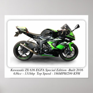 Kawasaki ZX636 EGFA Speciell Edition Motorcle -A3 Poster