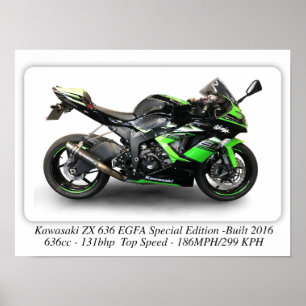 Kawasaki ZX636 EGFA Speciellare utgåvan Motorcykel Poster