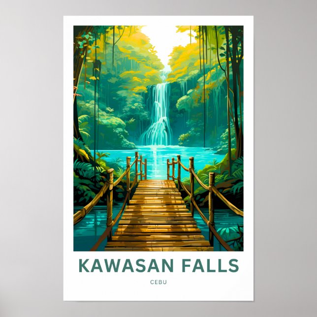 Kawasan Falls Cebu Travel Skriv ut Poster (Framsidan)