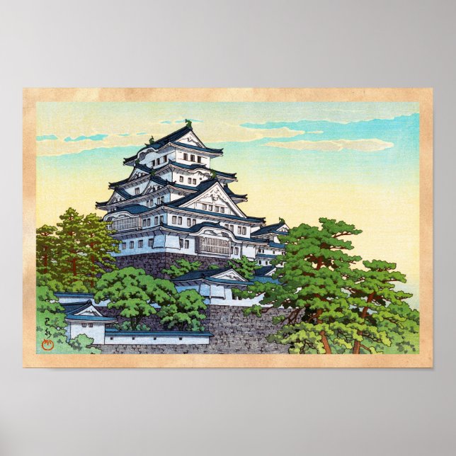 Kawase Hasui Pacific Transport Linjer Himeji Castl Poster (Framsidan)