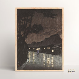 Kawase Hasui Rain i Maekawa Japansk Art Poster