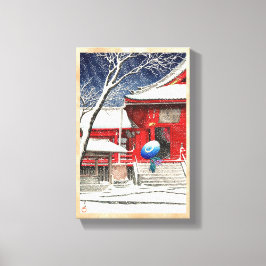 Kawase Hasui Snö vid Ueno Kiyomizudo hanga konst Canvastryck