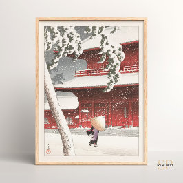 Kawase Hasui Zojo Shrine in Shiba Japansk Art Poster
