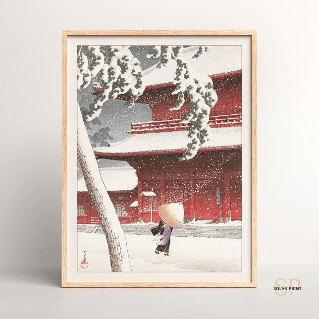 Kawase Hasui Zojo Shrine in Shiba Japansk Art Poster (Skapare uppladdad)