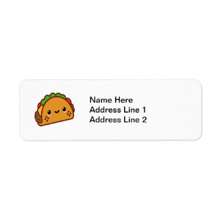 Kawii Taco Ansikte Returadress Etikett