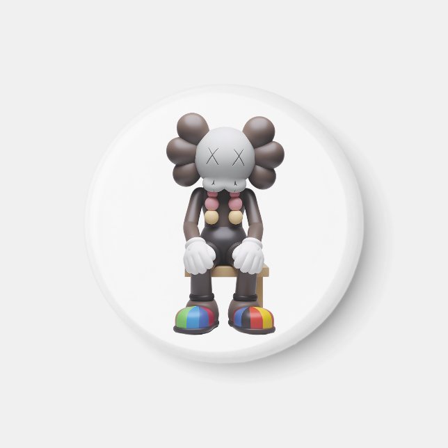 KAWS vid viloläge - Unik utskriven magnetbild Magnet (Framsidan)