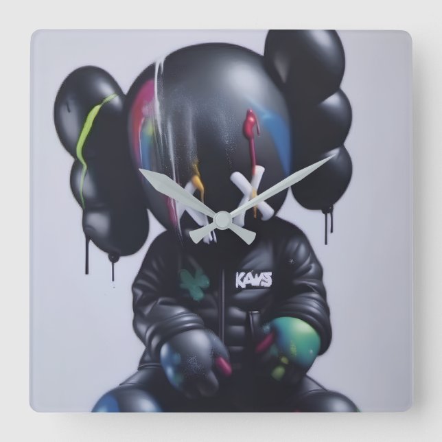 Kaws Wall Clock Fyrkantig Klocka (Framsida)