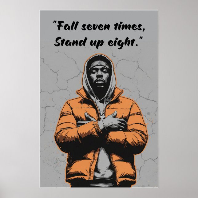 Kay Flock Poster – Fall Seven Times Stand Up Eight (Framsidan)
