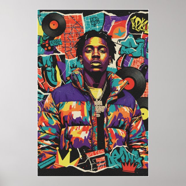 Kay Flock Poster – Hip Hop Street Art Wall Decor (Framsidan)