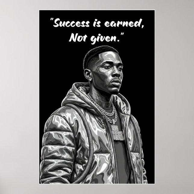 Kay Flock Poster – Success Is Earned Motivation (Framsidan)