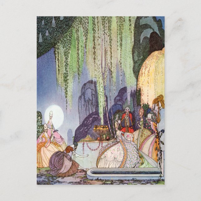 Kay Nielsens Cinderella vid Boll Vykort (Framsida)