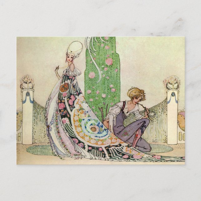 Kay Nielsen's Princess och Gardener Vykort (Framsida)
