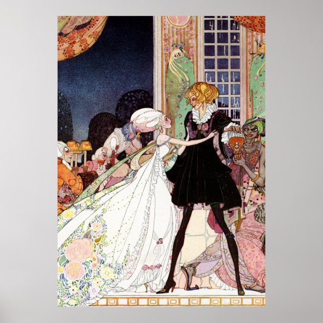 Kay Nielsens prins Charming och Cinderella Poster (Framsidan)