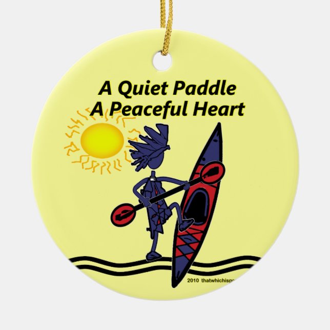 Kayak A Quiet Paddle Vågar Julgransprydnad Keramik (Framsidan)