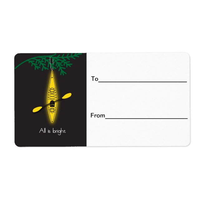 Kayak "All is bright" - juletikett Fraktsedel (Framsidan)