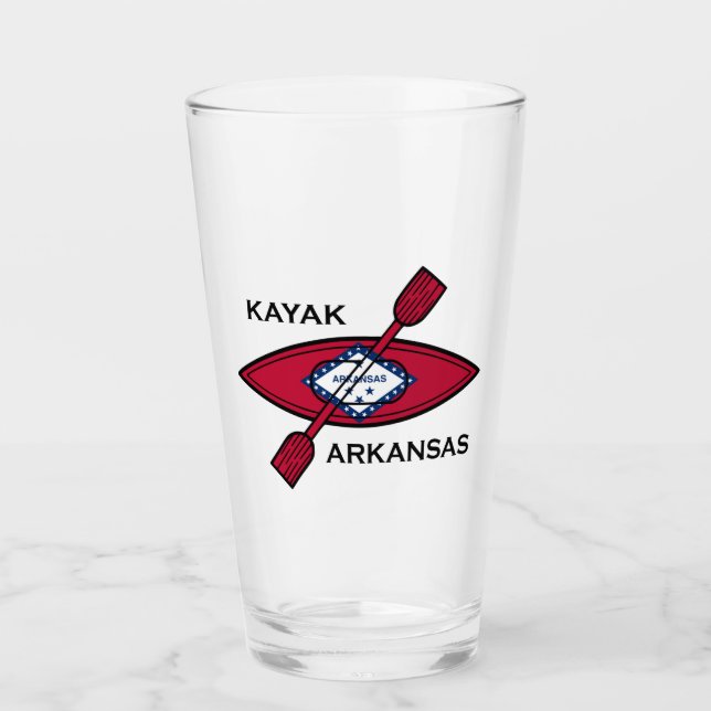 Kayak Arkansas Flagga Glaskopp (Framsida)