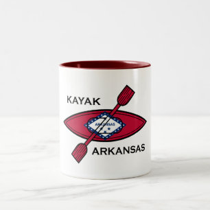 Kayak Arkansas Flagga Två-Tonad Mugg