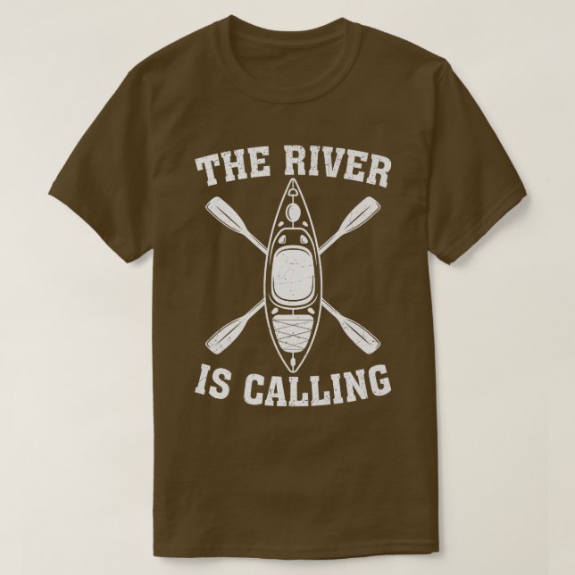 Kayak Boat Kayaker Funny Floden Calling Kaya T Shirt (Design framsida)