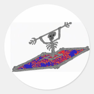 Kayak Bones Flyter Runt Klistermärke