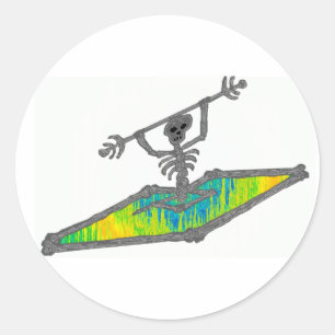 Kayak Bones Wavelength Runt Klistermärke