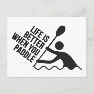 Kayak canoe paddle design vykort