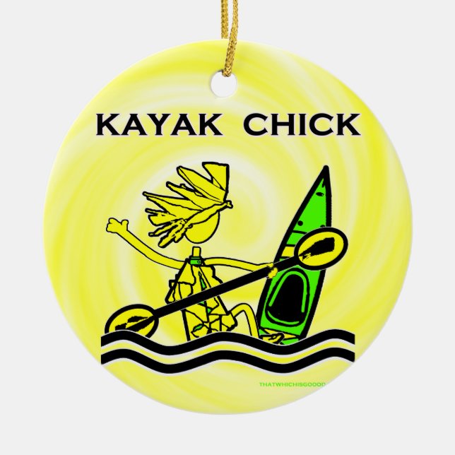 Kayak Chick Design & Sak Julgransprydnad Keramik (Framsidan)