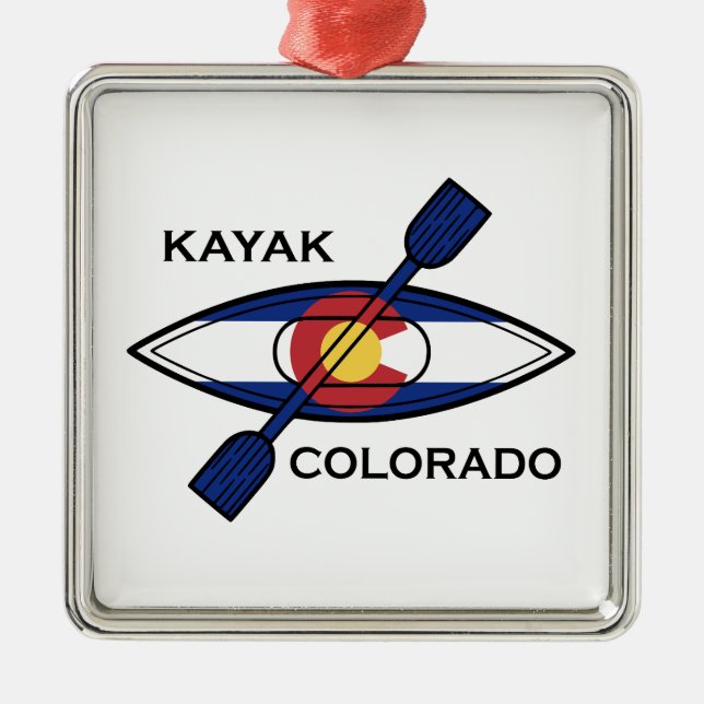 Kayak Colorado Flagga Julgransprydnad Metall (Framsidan)