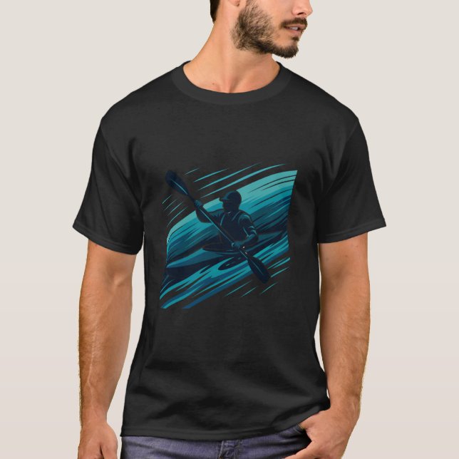 Kayak Cross Hastighetslinjer Kajak T Shirt (Framsida)