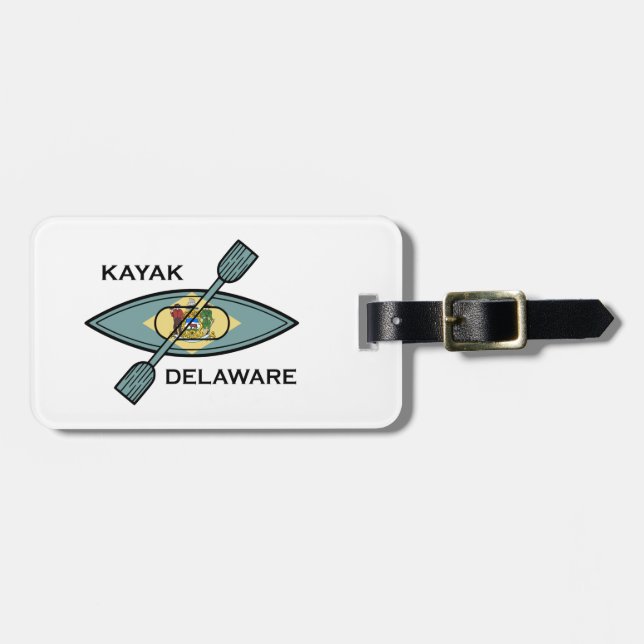Kayak Delaware Flagga Bagagebricka (Horisontell Framsida)