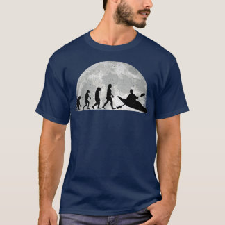 Kayak Evolution Moon Kayakers Paddling canoe T Shirt