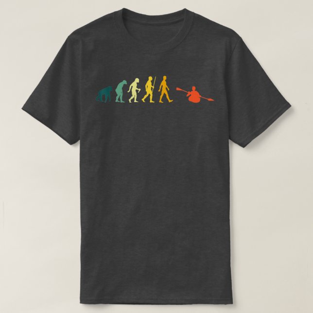 Kayak Evolution Retro Canoe Development Canoe T Shirt (Design framsida)
