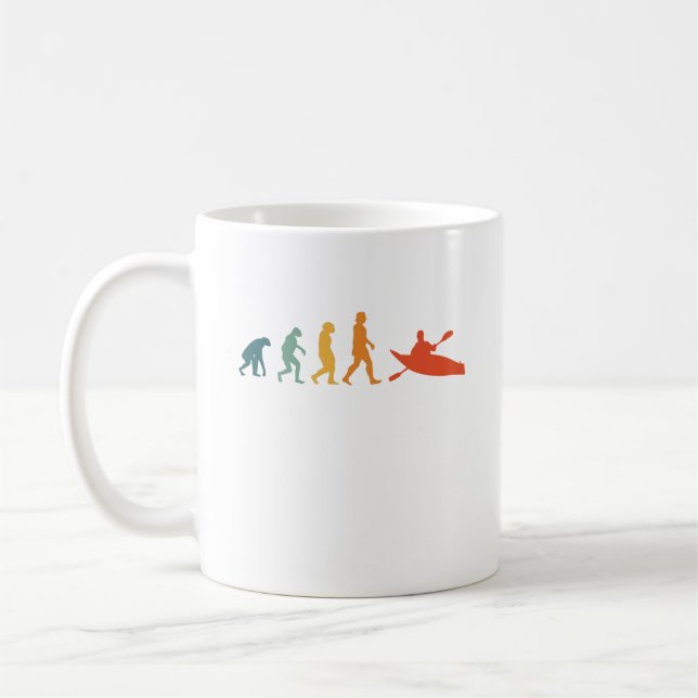 Kayak Evolution Retro Kayaker Paddling Sport Kaffemugg (Vänster)
