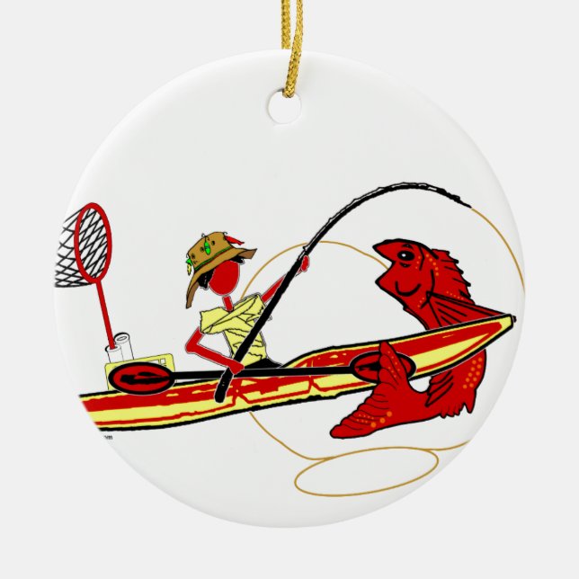 Kayak Fishing Ceramic Ornament (Framsidan)