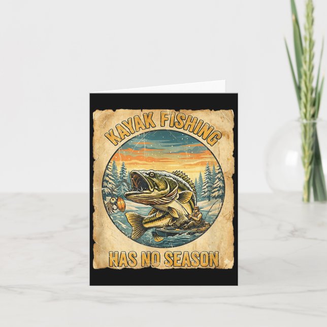 Kayak Fishing Has No Season Funny Winter Fishing  Kort (Framsida)