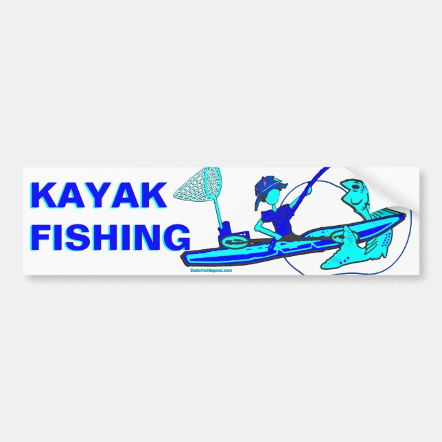 Kayak Fishing in Blues Bildekal (Framsidan)
