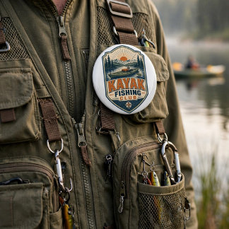Kayak Fiske Klubb - Vintage Retro Utomhus Fiske Knapp