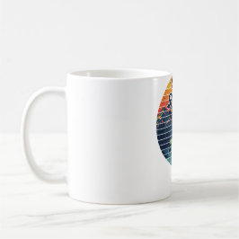 Kayak Fiske Paddle Retro Solnedgång Kaffemugg
