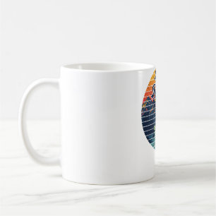 Kayak Fiske Paddle Retro Solnedgång Kaffemugg