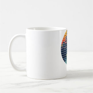 Kayak Fiske Paddle Retro Solnedgång Kaffemugg