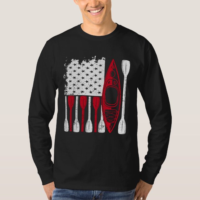 Kayak Flag Kayaker Outdoor Kayaking Kayak Boating  T Shirt (Framsida)