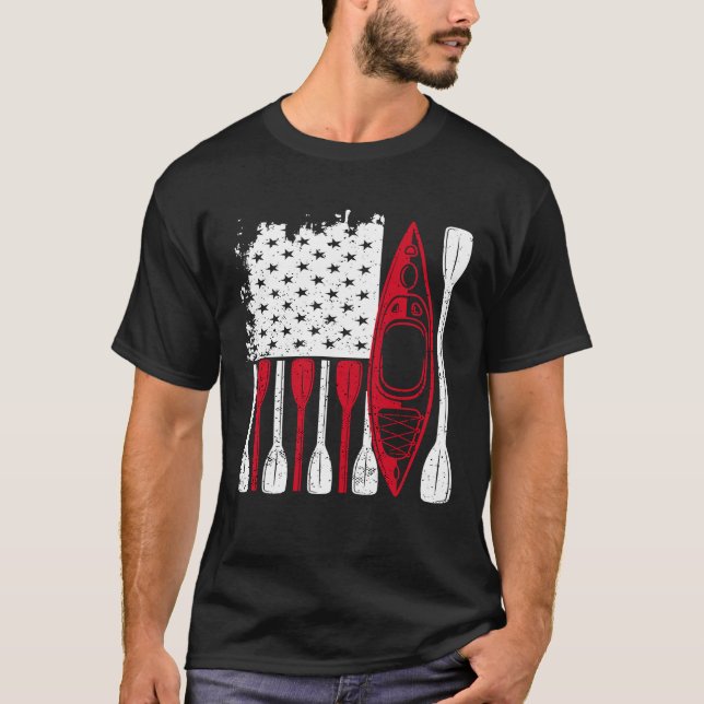 Kayak Flagga Kayaker utomhus Kayaking Kayak Boatin T Shirt (Framsida)