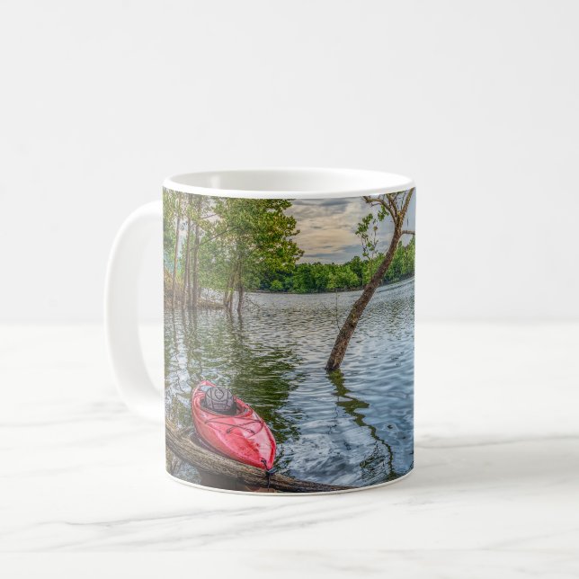 Kayak Flytande Bord Sten Sjö Kaffemugg (Framsida vänster)