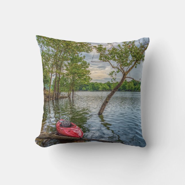 Kayak Flytande Bord Sten Sjö Kudde (Framsida)