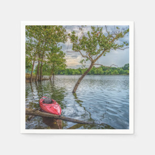 Kayak Flytande Bord Sten Sjö Pappersservett