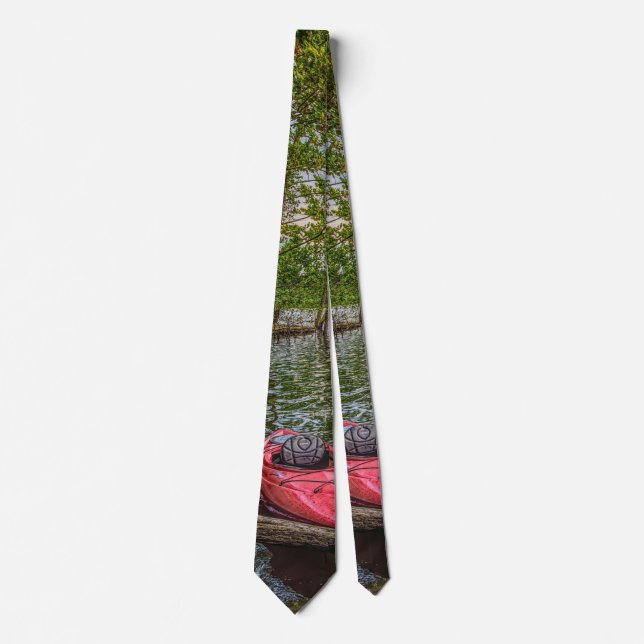 Kayak Flytande på Bord Sten Sjö Neck Tie Slips (Framsida)