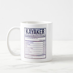 Kayak Funny Kayaking Nutrition Label Kaffemugg