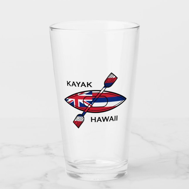 Kayak Hawaii Flagga Glaskopp (Framsida)