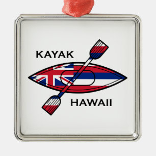Kayak Hawaii Flagga Julgransprydnad Metall